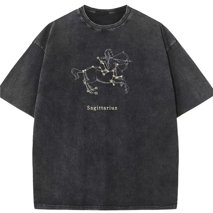 Sagittarius Vintage Washed Graphic Short Sleeve T-Shirt