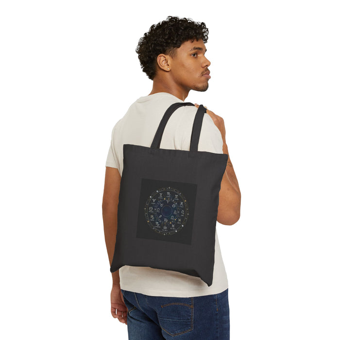 Zodiac Constellation Map Tote | Astrology Canvas, Metallic Starchart