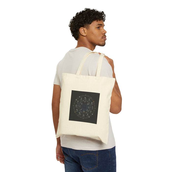 Zodiac Constellation Map Tote | Astrology Canvas, Metallic Starchart