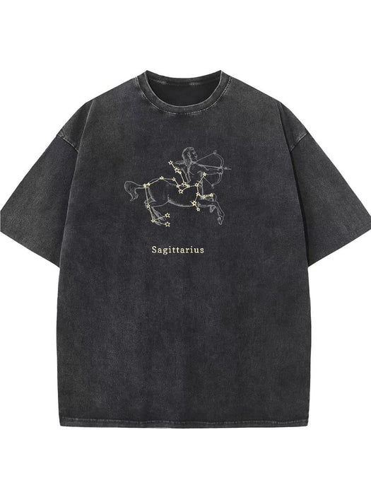 Sagittarius Vintage Washed Graphic Short Sleeve T-Shirt