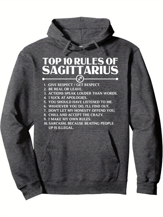 EWH 290g with thickened velvetHoroscope Symbols Astrology Sign Top 10 Rules Of Sagittarius Pullover Hoodie