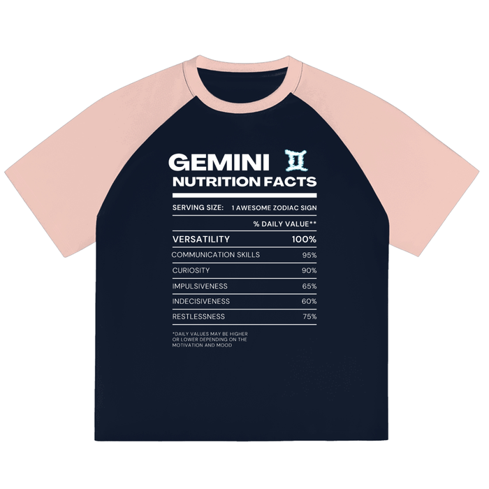 Gemini Nutrition Facts Color-Blocked Tee