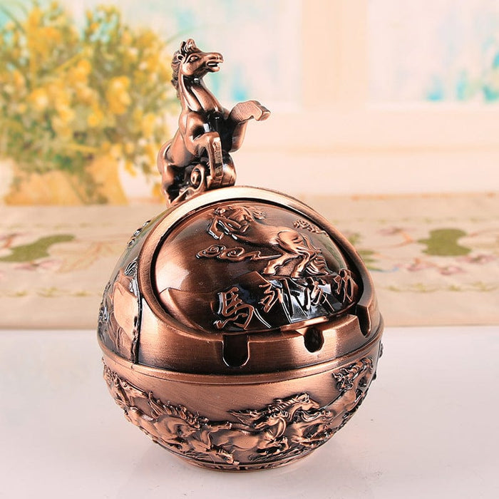 Zodiac Vintage Ashtray With Cover