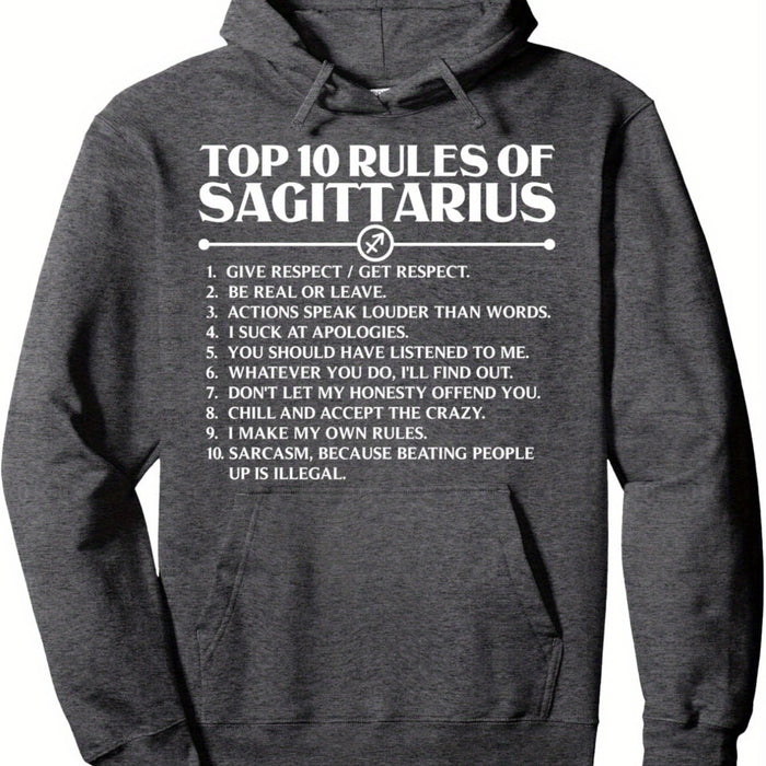 EWH 290g with thickened velvetHoroscope Symbols Astrology Sign Top 10 Rules Of Sagittarius Pullover Hoodie