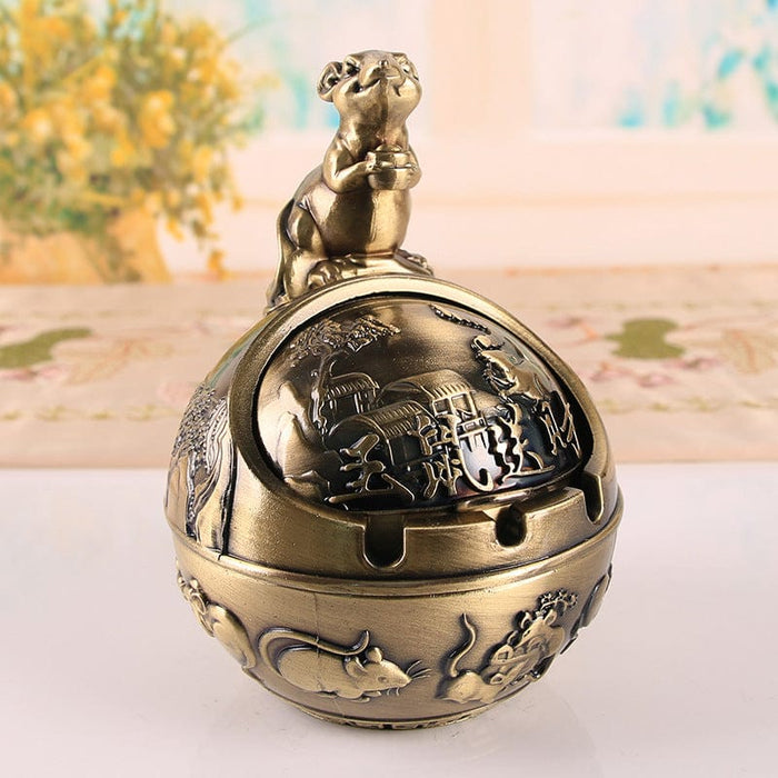 Zodiac Vintage Ashtray With Cover