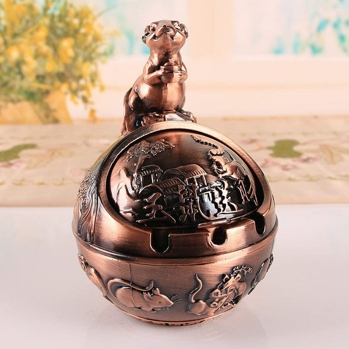 Zodiac Vintage Ashtray With Cover