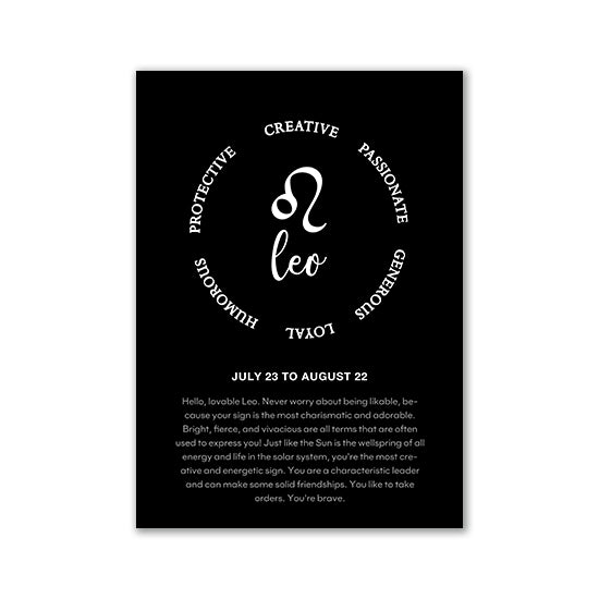 Monochrome Zodiac Canvas Poster