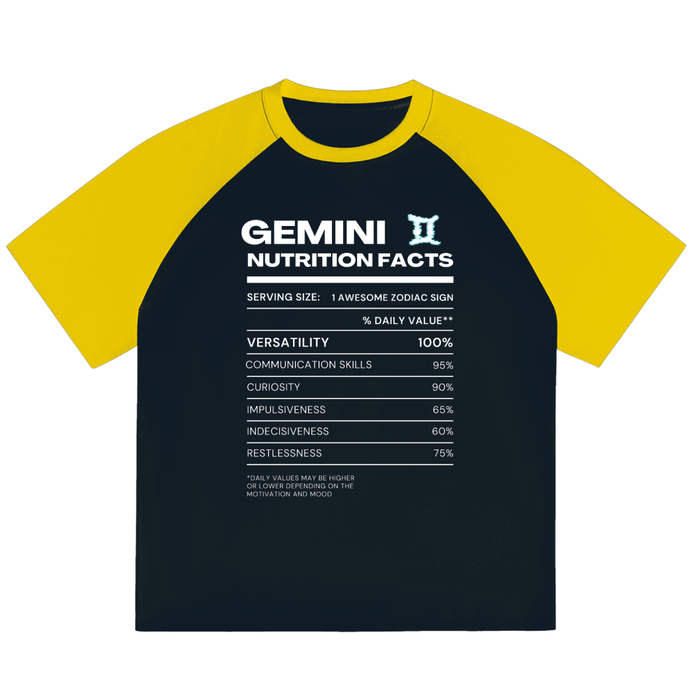 Gemini Nutrition Facts Color-Blocked Tee