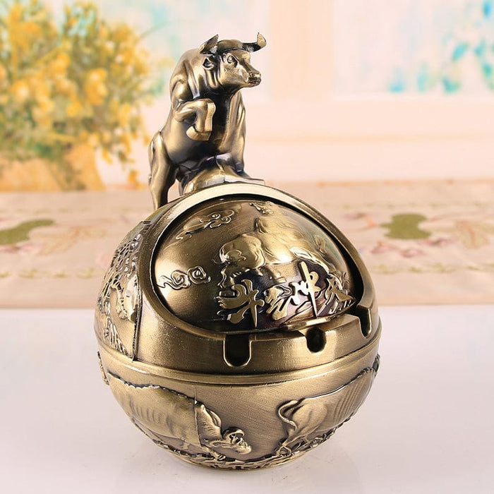 Zodiac Vintage Ashtray With Cover