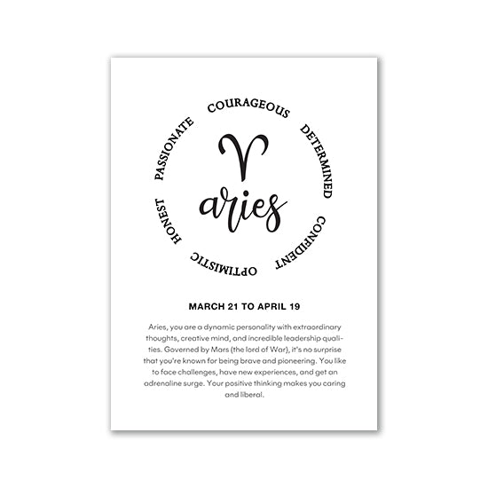 Monochrome Zodiac Canvas Poster