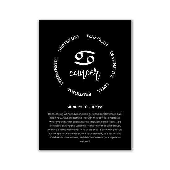 Monochrome Zodiac Canvas Poster