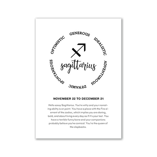 Monochrome Zodiac Canvas Poster