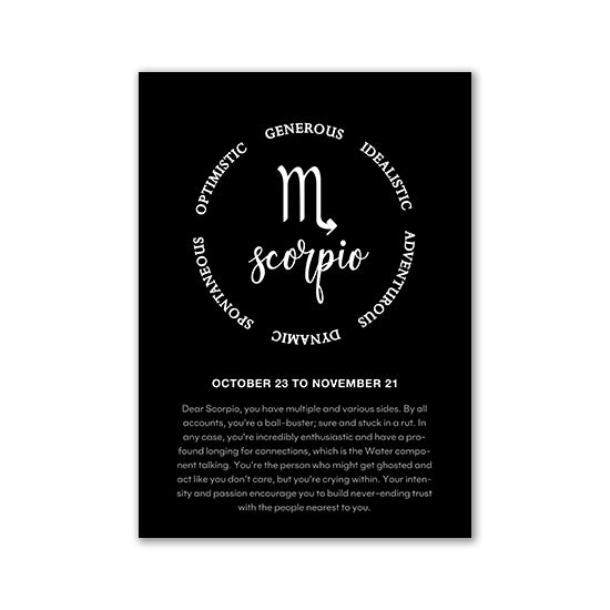 Monochrome Zodiac Canvas Poster