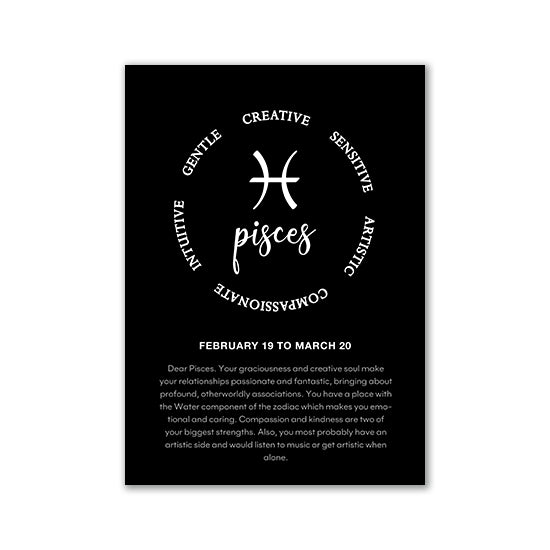 Monochrome Zodiac Canvas Poster