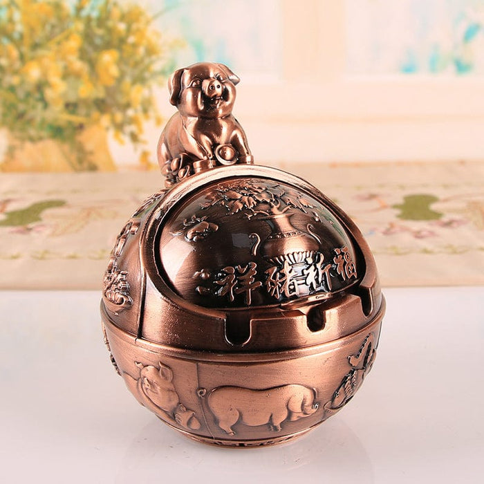 Zodiac Vintage Ashtray With Cover