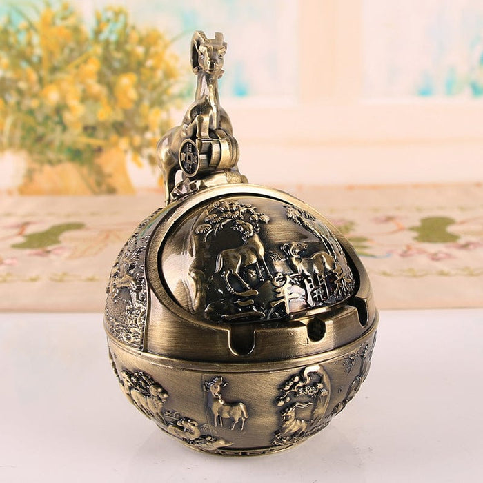 Zodiac Vintage Ashtray With Cover