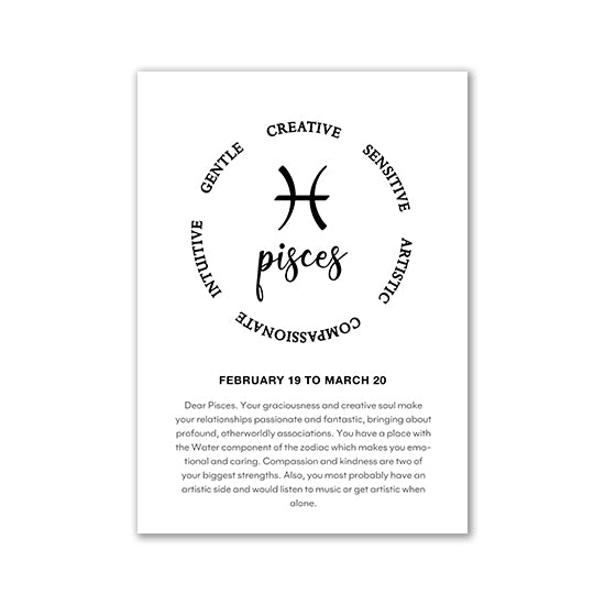 Monochrome Zodiac Canvas Poster